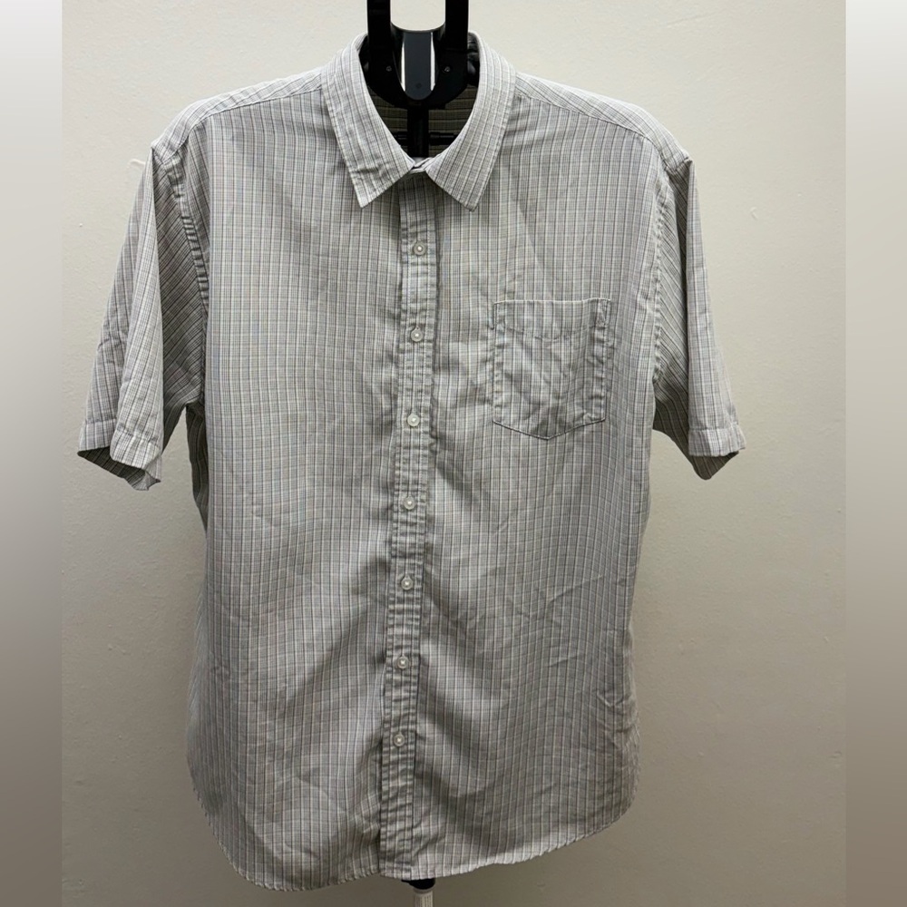Croft & Barrow Men’s Button Down Shirt XL Blue Plaid Short Sleeve Cotton